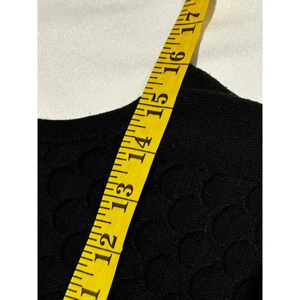 Connected Apparel Knit Honeycomb Sheath Capsule Dress Black Sz M Career classic